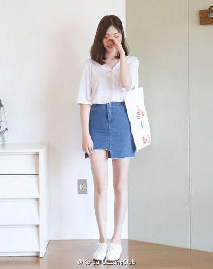 藍白穿搭　優雅 